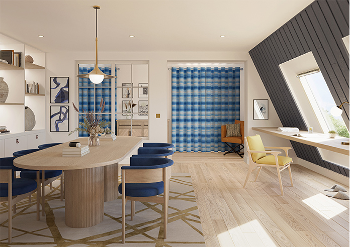 Ombre Velvet, Vivid Blue - Made to Measure Curtains - Image 15